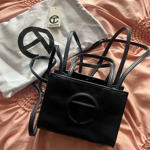 TELFAR small shopping bag NAVY